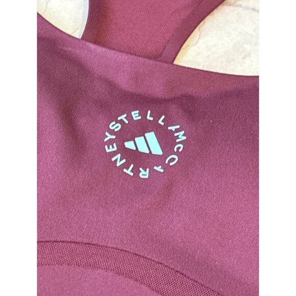 Adidas by Stella McCartney Tpr Pi Bra in Burgundy Medium New Womens Sports - Picture 5 of 13